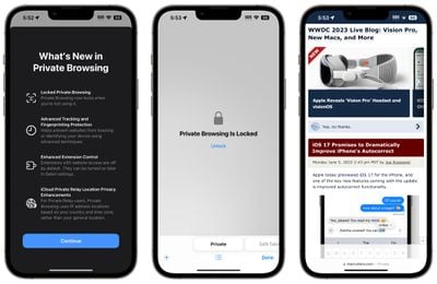 private browsing for safari ios 17