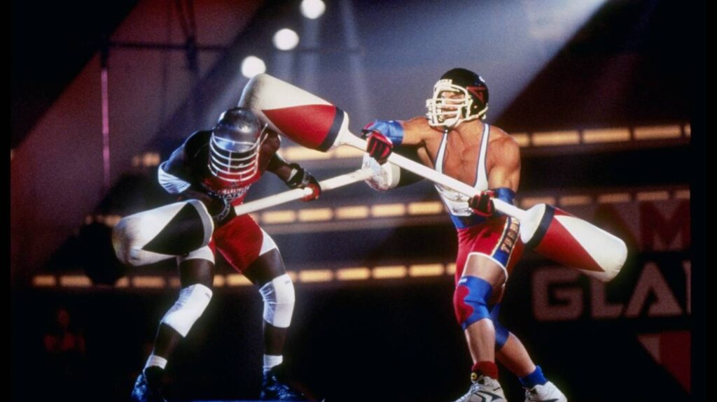 Dueling docos present the jaw-dropping story of American Gladiators in a variety of ways