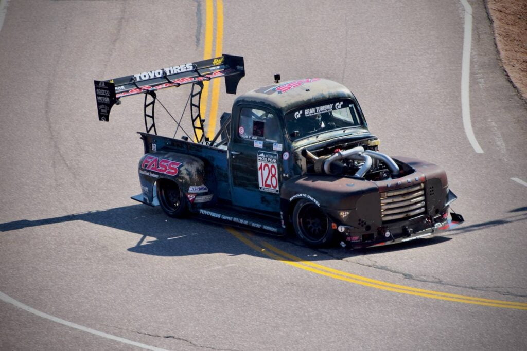 The historic 1949 Ford F-1 Cummins at the 2020 Pikes Peak International Hill Climb