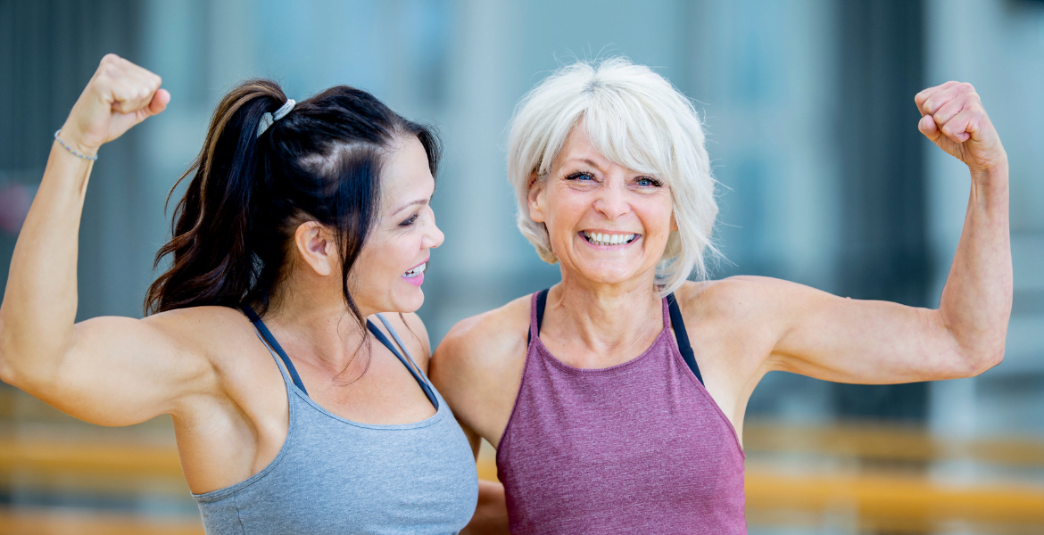 Happy and celebratory images like a person achieving a fitness goal, enjoying a workout with a friend, or treating themselves to a non-food reward.